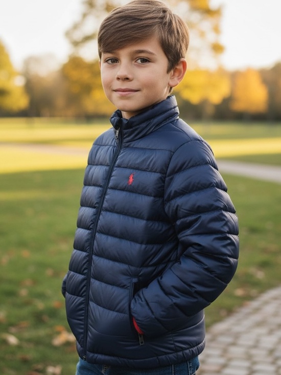 Polo Ralph Lauren Other - Polo Ralph Lauren Kids Quilted Down Puffer Jacket Navy | Red Interior Sz M NWT